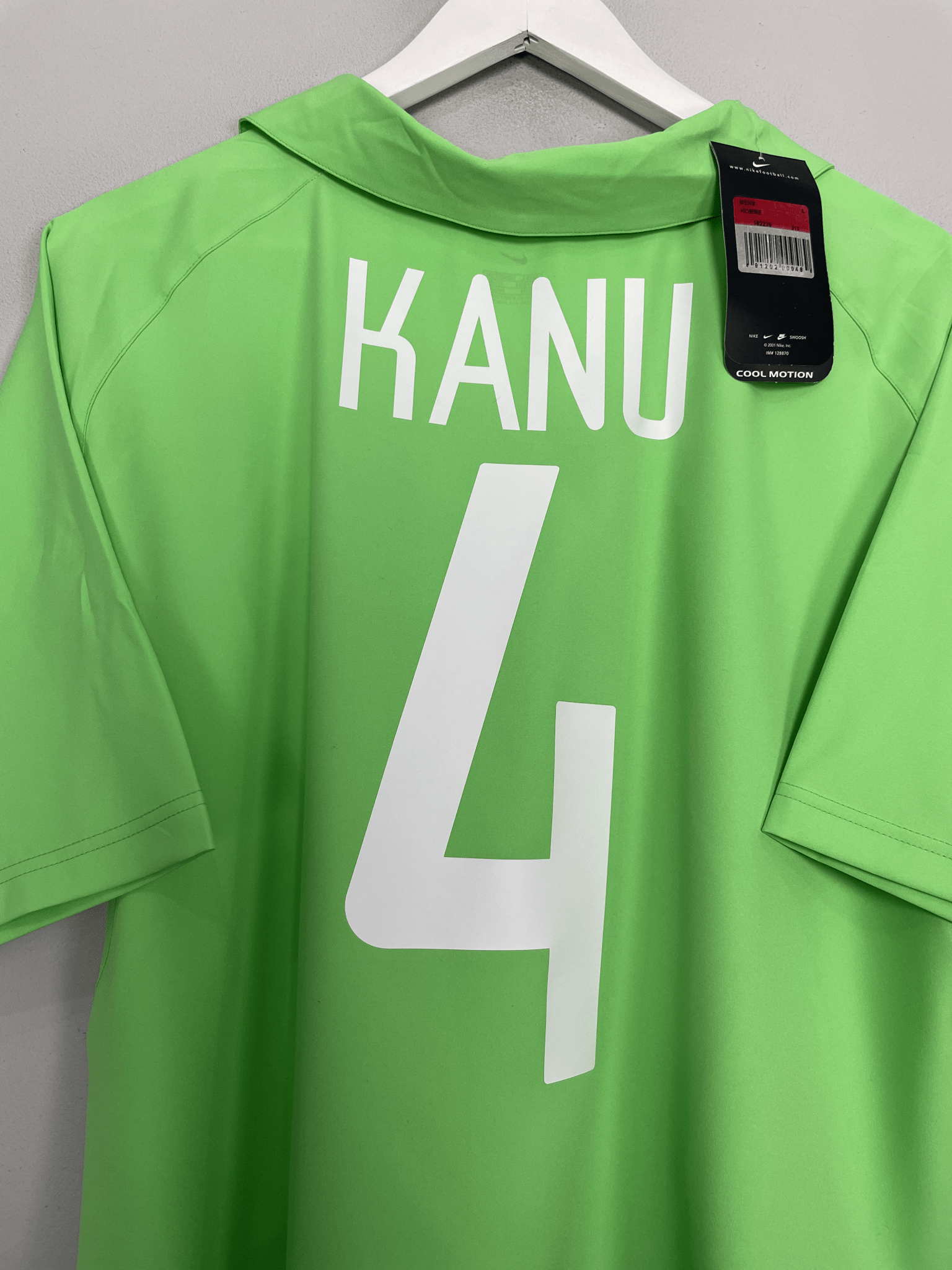 Shop 2002/04 NIGERIA KANU #4 *BNWT* HOME SHIRT (L) NIKE, classic football shirts, vintage football shirts & retro soccer jerseys at Cult Kits