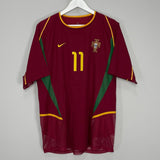 Shop 2002/04 PORTUGAL C.RONALDO #11 *PLAYER ISSUE* HOME SHIRT (L) NIKE, classic football shirts, vintage football shirts & retro soccer jerseys at Cult Kits