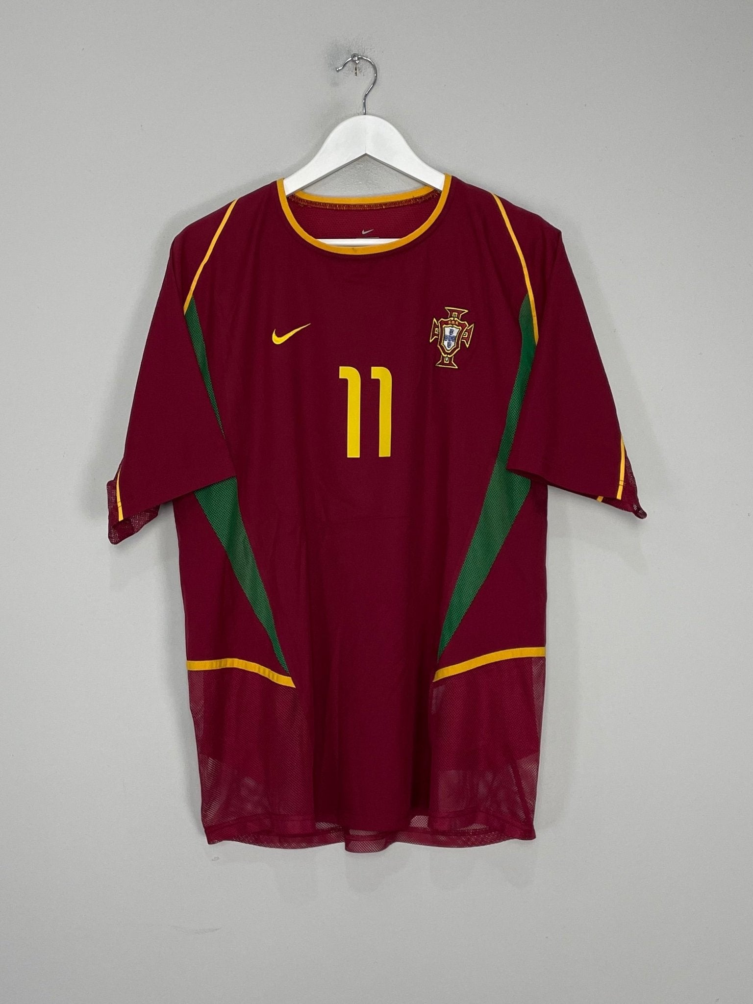 Shop 2002/04 PORTUGAL C.RONALDO #11 *PLAYER ISSUE* HOME SHIRT (L) NIKE, classic football shirts, vintage football shirts & retro soccer jerseys at Cult Kits