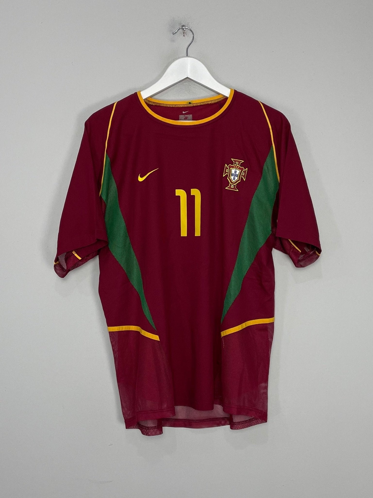 Shop 2002/04 PORTUGAL C.RONALDO #11 *PLAYER ISSUE* HOME SHIRT (M) NIKE, classic football shirts, vintage football shirts & retro soccer jerseys at Cult Kits