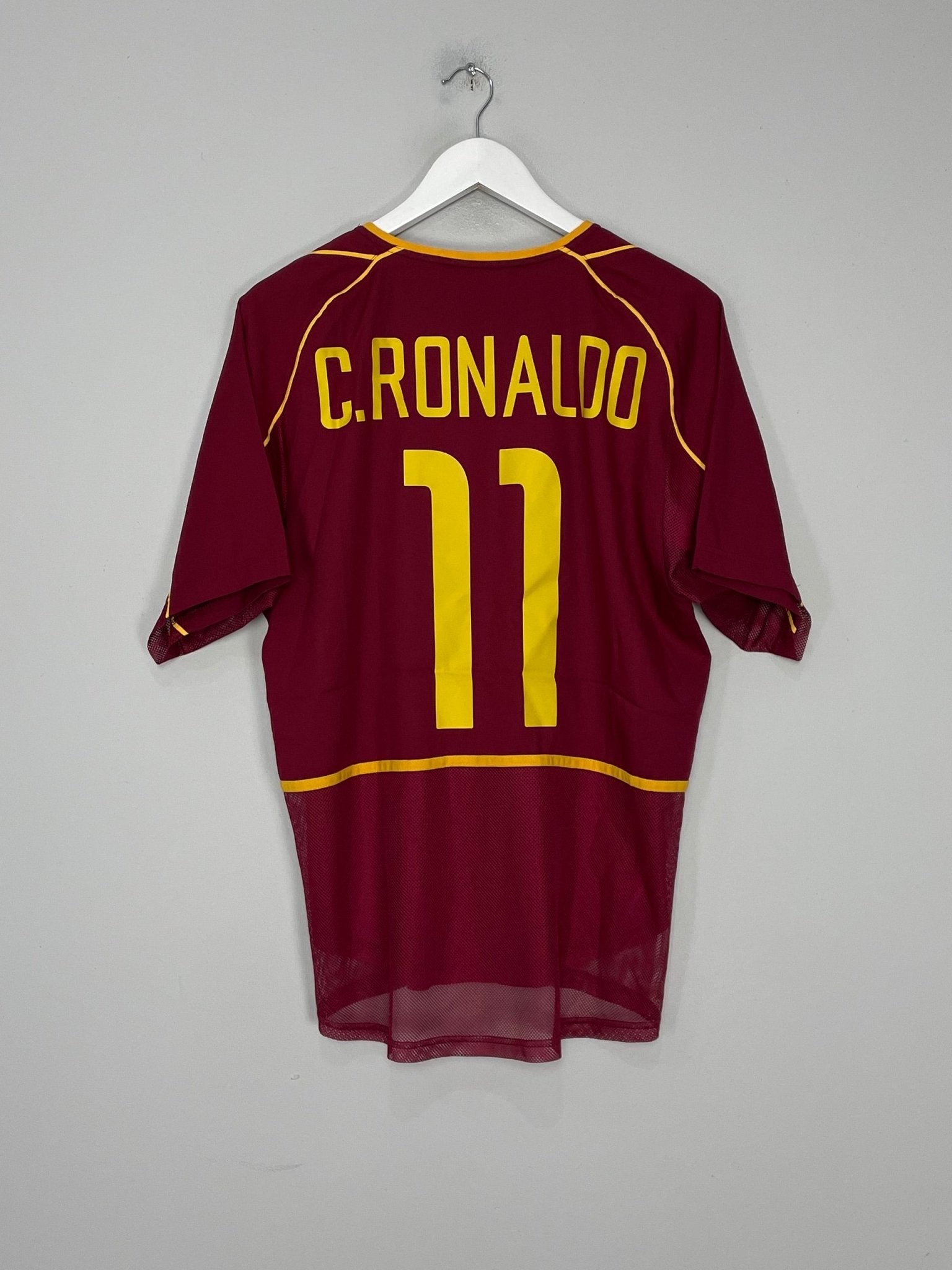 Shop 2002/04 PORTUGAL C.RONALDO #11 *PLAYER ISSUE* HOME SHIRT (M) NIKE, classic football shirts, vintage football shirts & retro soccer jerseys at Cult Kits