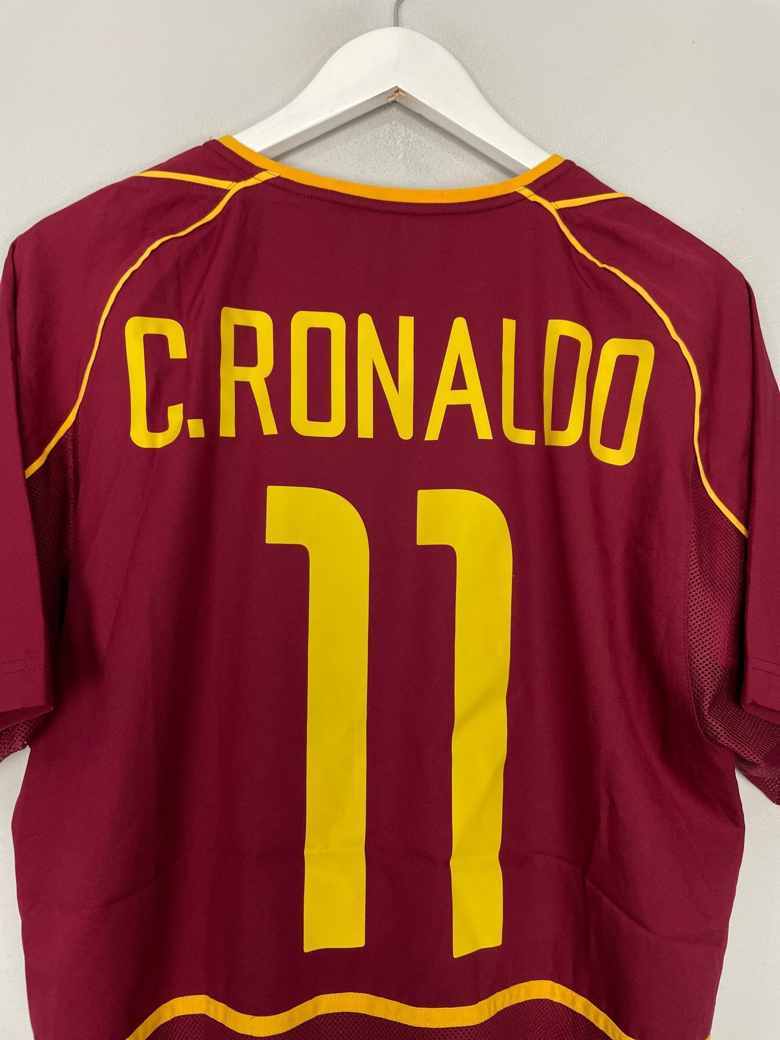 Shop 2002/04 PORTUGAL C.RONALDO #11 *PLAYER ISSUE* HOME SHIRT (M) NIKE, classic football shirts, vintage football shirts & retro soccer jerseys at Cult Kits