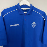 Shop 2002/04 RANGERS POLO SHIRT (M) DIADORA, classic football shirts, vintage football shirts & retro soccer jerseys at Cult Kits