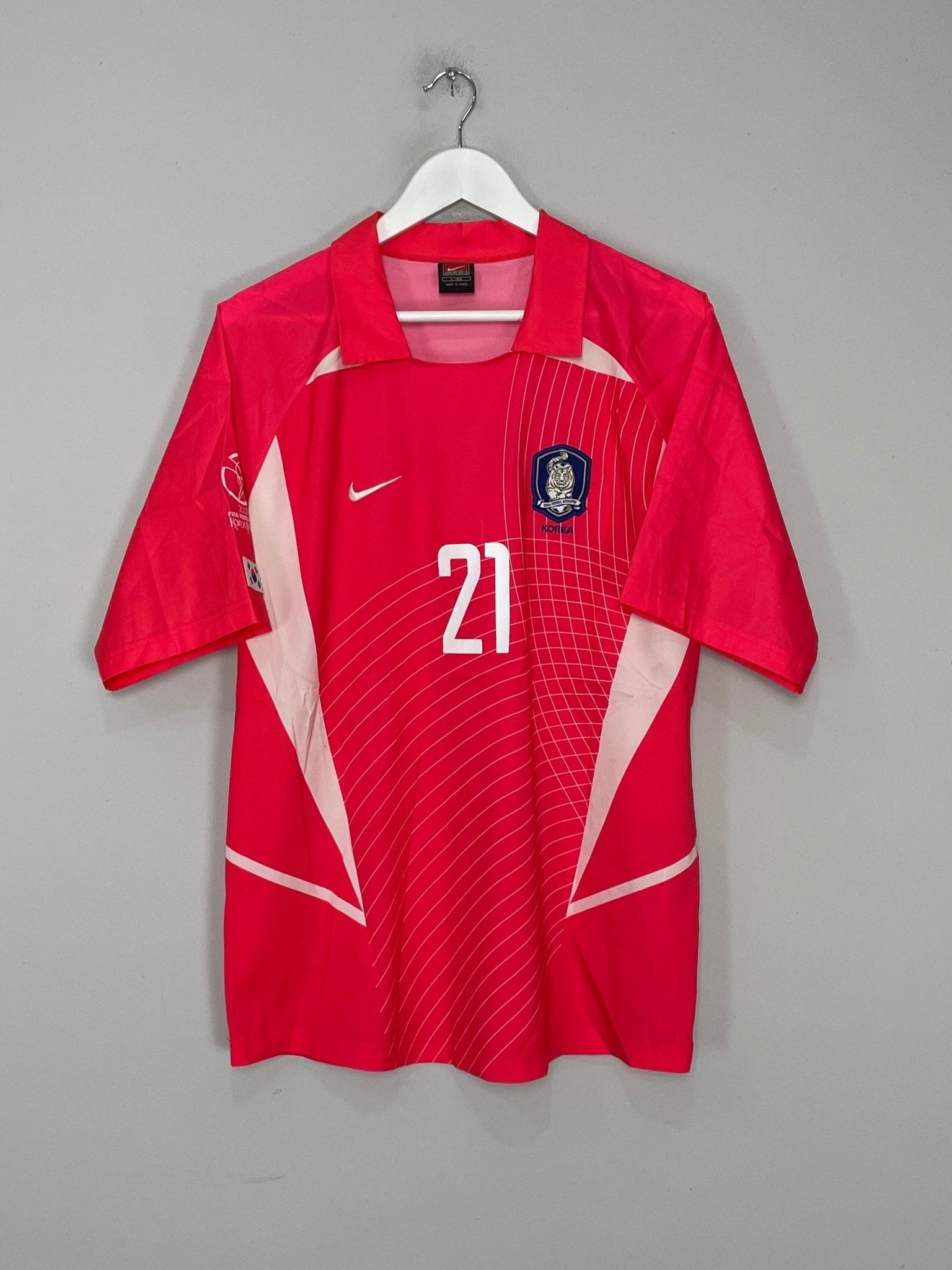 Shop 2002/04 SOUTH KOREA J.S PARK #21 HOME SHIRT (L) NIKE, classic football shirts, vintage football shirts & retro soccer jerseys at Cult Kits