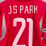 Shop 2002/04 SOUTH KOREA JS PARK #21 *PLAYER ISSUE* HOME SHIRT (M) NIKE, classic football shirts, vintage football shirts & retro soccer jerseys at Cult Kits