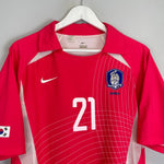 Shop 2002/04 SOUTH KOREA JS PARK #21 *PLAYER ISSUE* HOME SHIRT (M) NIKE, classic football shirts, vintage football shirts & retro soccer jerseys at Cult Kits