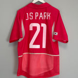 Shop 2002/04 SOUTH KOREA JS PARK #21 *PLAYER ISSUE* HOME SHIRT (M) NIKE, classic football shirts, vintage football shirts & retro soccer jerseys at Cult Kits