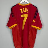 Shop 2002/04 SPAIN RAUL #7 HOME SHIRT (L) ADIDAS, classic football shirts, vintage football shirts & retro soccer jerseys at Cult Kits