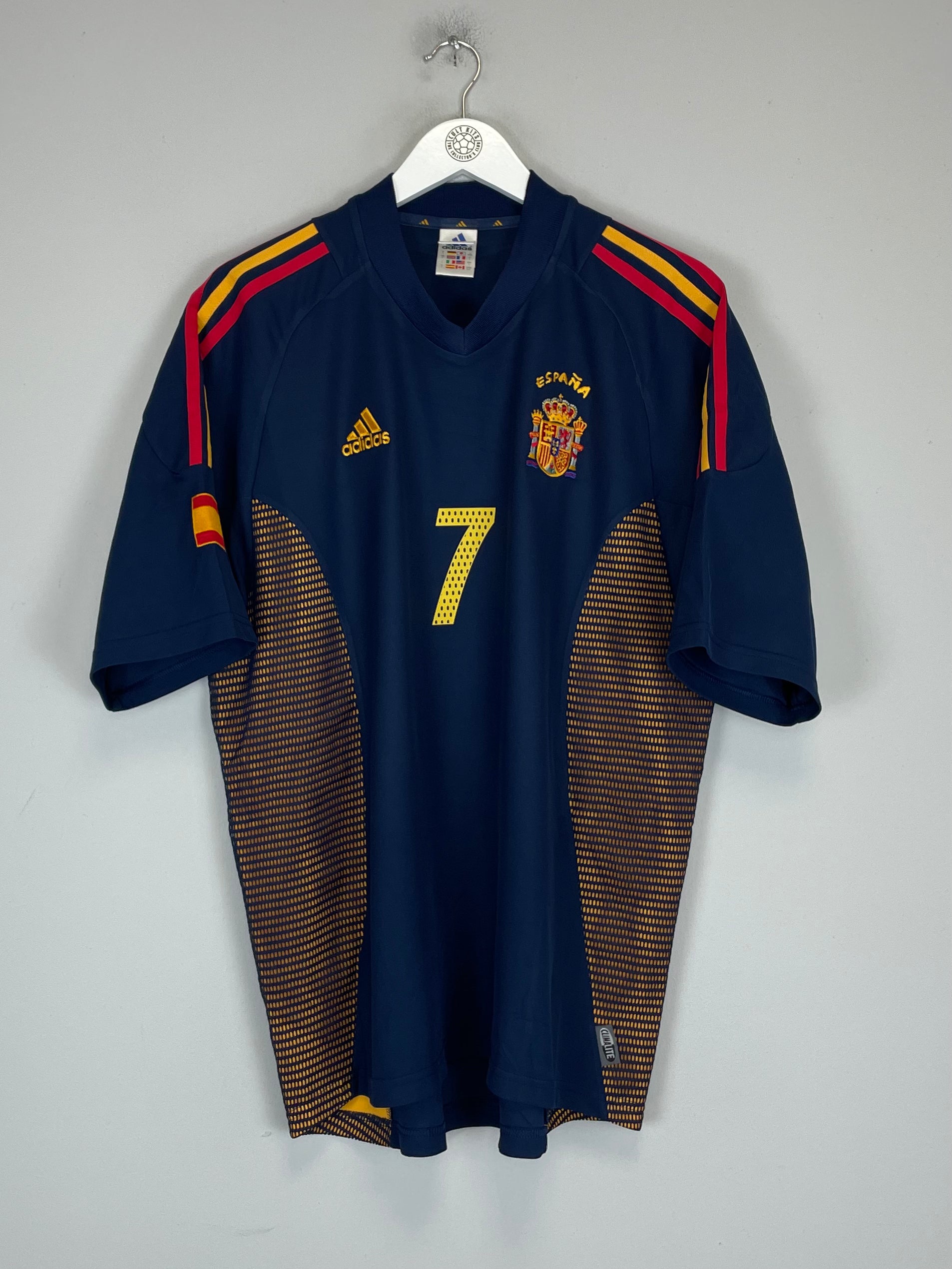 2002/04 SPAIN RAUL #7 THIRD SHIRT (L) ADIDAS FLAG DOTS