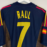 2002/04 SPAIN RAUL #7 THIRD SHIRT (L) ADIDAS NAVY RED YELLOW BACK