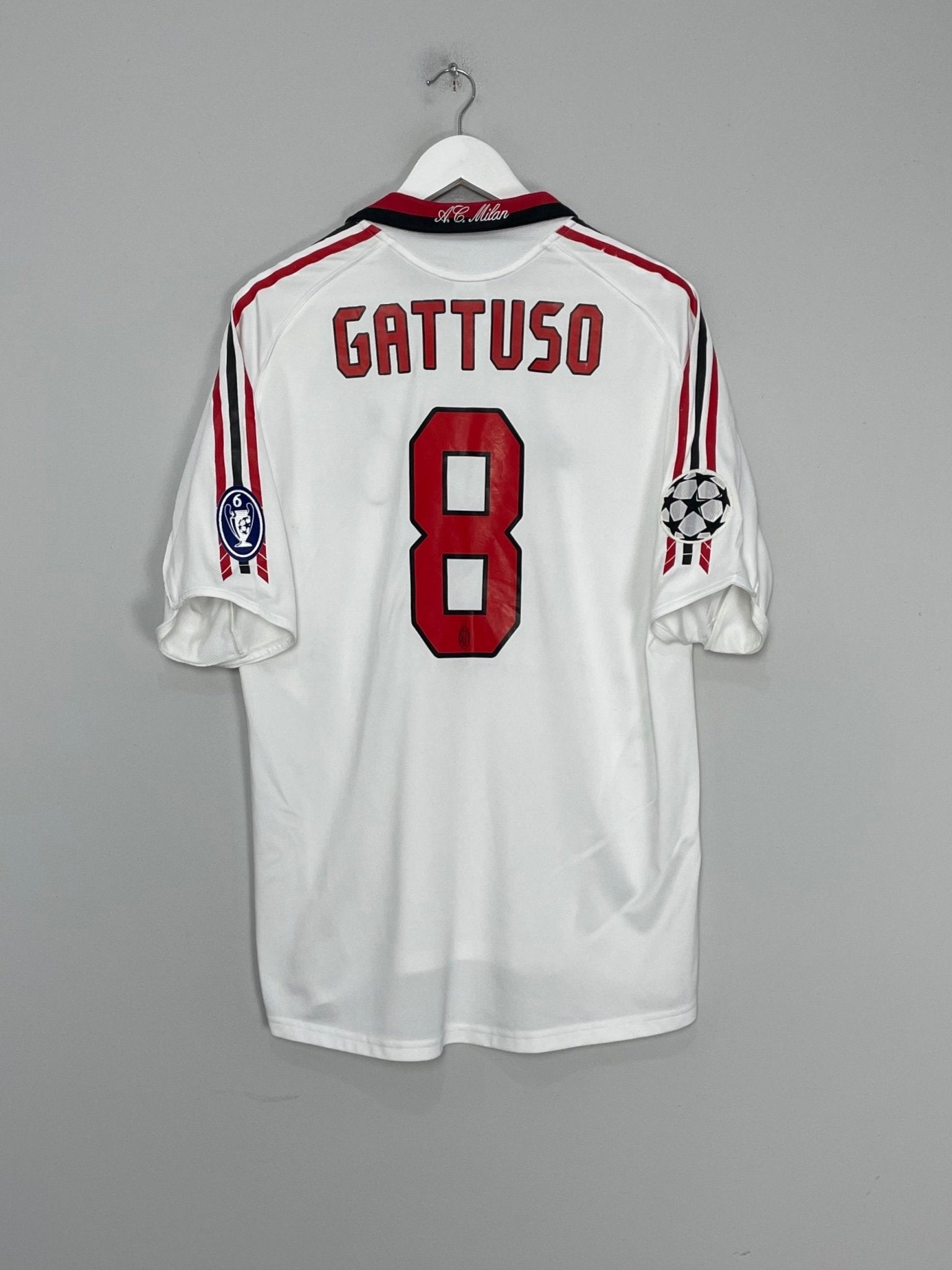 Shop 2003/04 AC MILAN GATTUSO #8 C/L AWAY SHIRT (L) ADIDAS, classic football shirts, vintage football shirts & retro soccer jerseys at Cult Kits