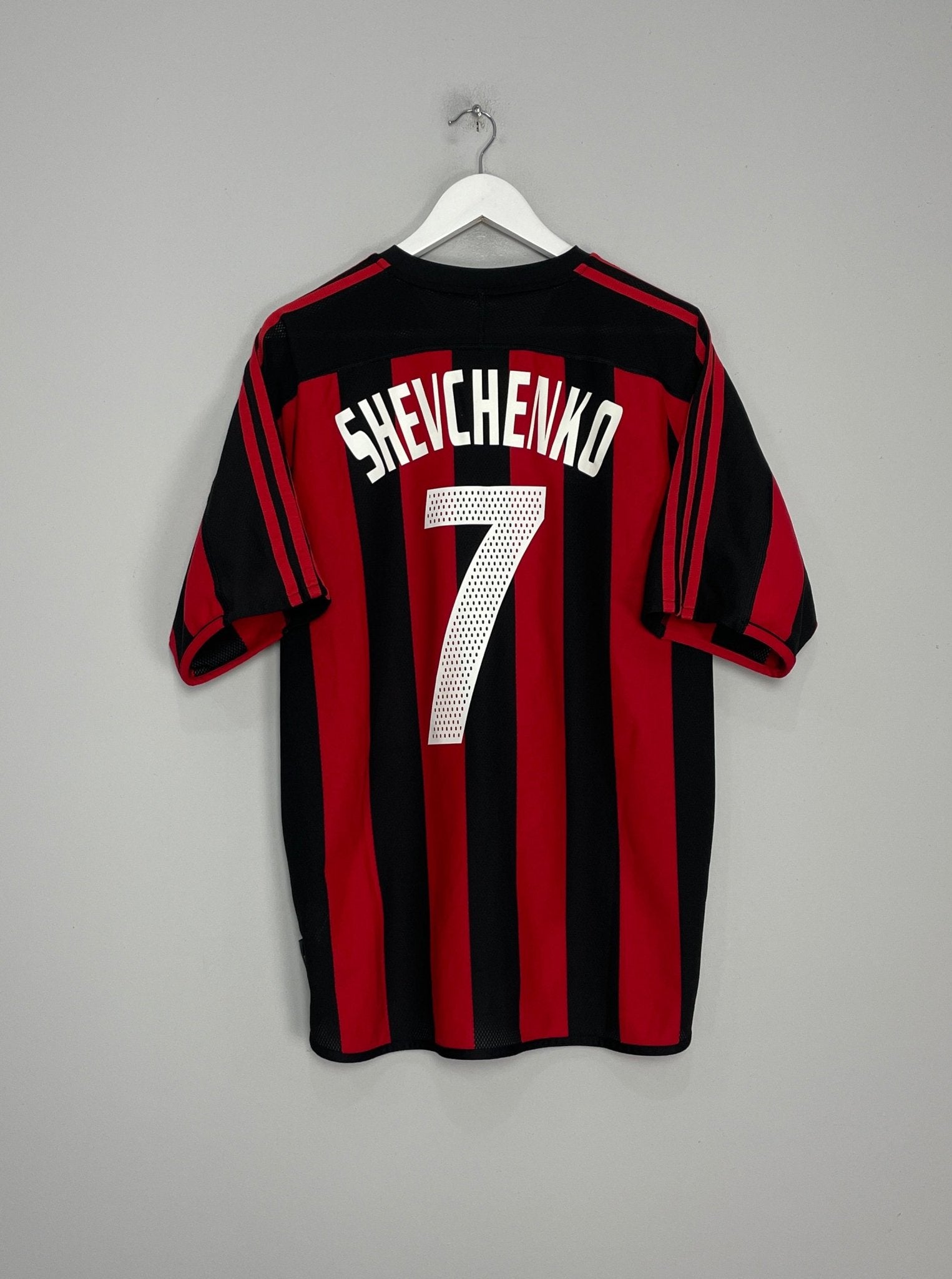 Shop 2003/04 AC MILAN SHEVCHENKO #7 HOME SHIRT (L) ADIDAS, classic football shirts, vintage football shirts & retro soccer jerseys at Cult Kits