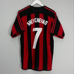 Shop 2003/04 AC MILAN SHEVCHENKO #7 HOME SHIRT (M) ADIDAS, classic football shirts, vintage football shirts & retro soccer jerseys at Cult Kits