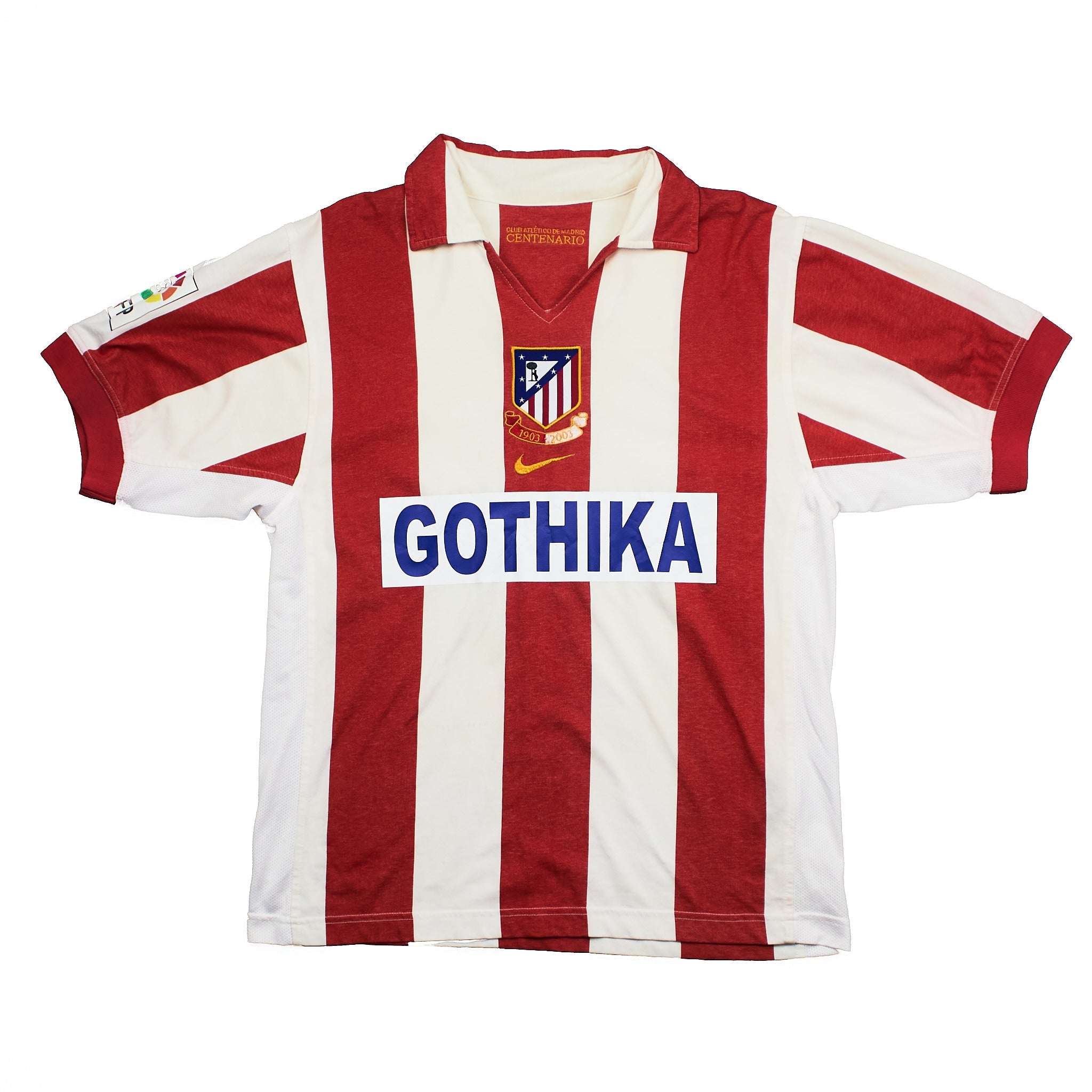 Buy 2003/04 Atletico Madrid Torres 9 *Gothika* Centenary Home Shirt (S) Nike ~ Free worldwide shipping ~ Authentic Vintage Football Shirts from Cult Kits
