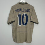 Shop 2003/04 BARCELONA RONALDINHO #10 AWAY SHIRT (L) NIKE, classic football shirts, vintage football shirts & retro soccer jerseys at Cult Kits