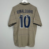 Shop 2003/04 BARCELONA RONALDINHO #10 AWAY SHIRT (L) NIKE, classic football shirts, vintage football shirts & retro soccer jerseys at Cult Kits