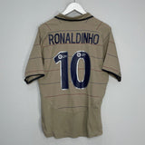 Shop 2003/04 BARCELONA RONALDINHO #10 AWAY SHIRT (M) NIKE, classic football shirts, vintage football shirts & retro soccer jerseys at Cult Kits