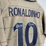 Shop 2003/04 BARCELONA RONALDINHO #10 AWAY SHIRT (M) NIKE, classic football shirts, vintage football shirts & retro soccer jerseys at Cult Kits
