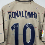 Shop 2003/04 BARCELONA RONALDINHO #10 AWAY SHIRT (XL) NIKE, classic football shirts, vintage football shirts & retro soccer jerseys at Cult Kits