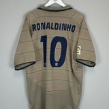 2003/04 BARCELONA RONALDINHO 10 AWAY SHIRT (XL) NIKE - Cult Kits - XL - Buy Vintage Football Shirts, Authentic Retro Football Shirts For Sale, Classic Football Shirts & Soccer Jersey