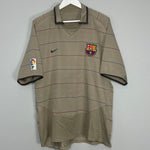 Shop 2003/04 BARCELONA RONALDINHO #10 AWAY SHIRT (XL) NIKE, classic football shirts, vintage football shirts & retro soccer jerseys at Cult Kits