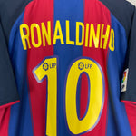 Shop 2003/04 BARCELONA RONALDINHO #10 HOME SHIRT (XL) NIKE, classic football shirts, vintage football shirts & retro soccer jerseys at Cult Kits