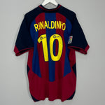 Shop 2003/04 BARCELONA RONALDINHO #10 HOME SHIRT (XL) NIKE, classic football shirts, vintage football shirts & retro soccer jerseys at Cult Kits