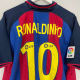 Shop 2003/04 BARCELONA RONALDINHO #10 HOME SHIRT (XL) NIKE, classic football shirts, vintage football shirts & retro soccer jerseys at Cult Kits