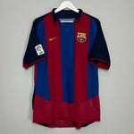 Shop 2003/04 BARCELONA RONALDINHO #80 HOME SHIRT (L) NIKE, classic football shirts, vintage football shirts & retro soccer jerseys at Cult Kits