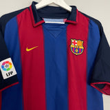 Shop 2003/04 BARCELONA RONALDINHO #80 HOME SHIRT (L) NIKE, classic football shirts, vintage football shirts & retro soccer jerseys at Cult Kits