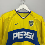Shop 2003/04 BOCA JUNIORS AWAY SHIRT (M) NIKE, classic football shirts, vintage football shirts & retro soccer jerseys at Cult Kits