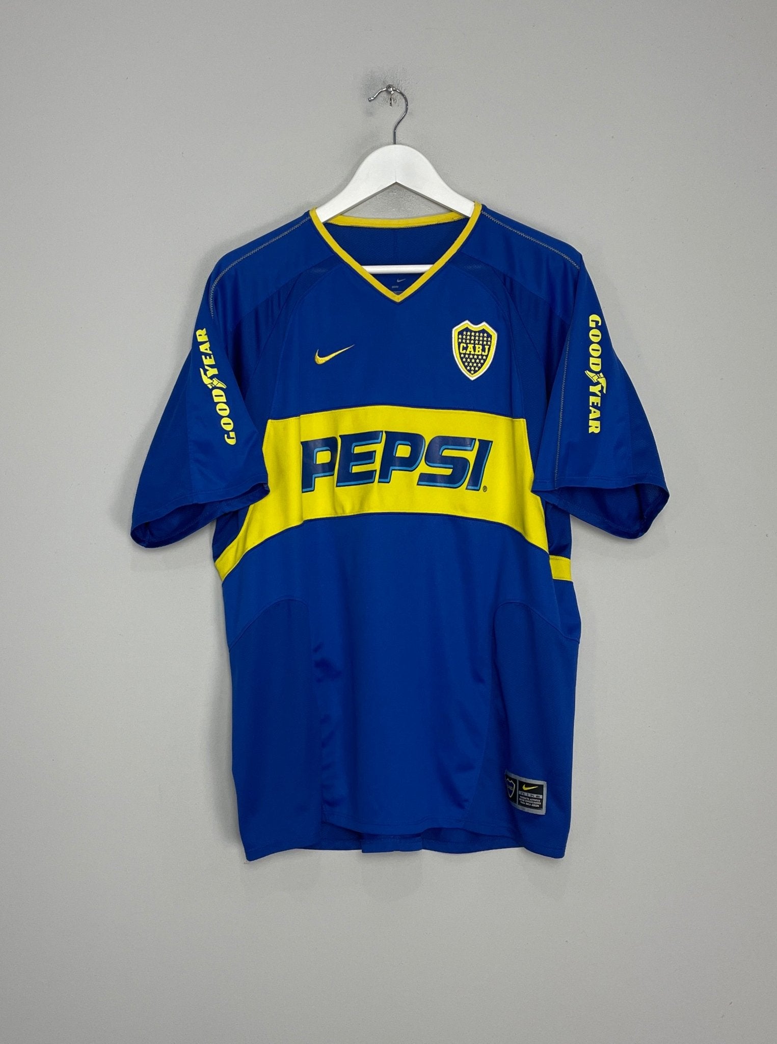 Shop 2003/04 BOCA JUNIORS HOME SHIRT (XL) NIKE, classic football shirts, vintage football shirts & retro soccer jerseys at Cult Kits