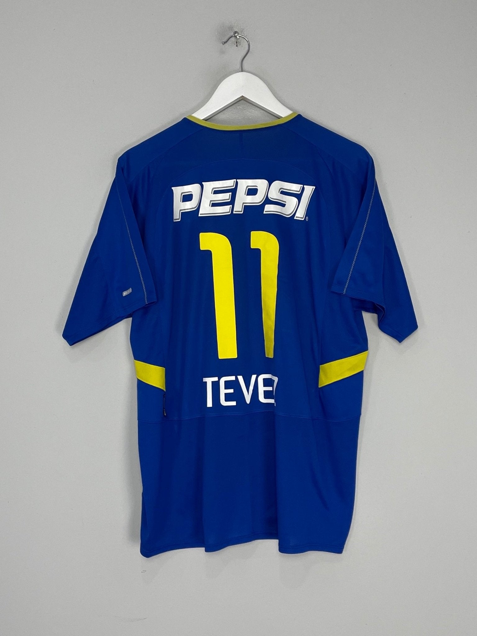 Shop 2003/04 BOCA JUNIORS TEVEZ #11 HOME SHIRT (L) NIKE, classic football shirts, vintage football shirts & retro soccer jerseys at Cult Kits
