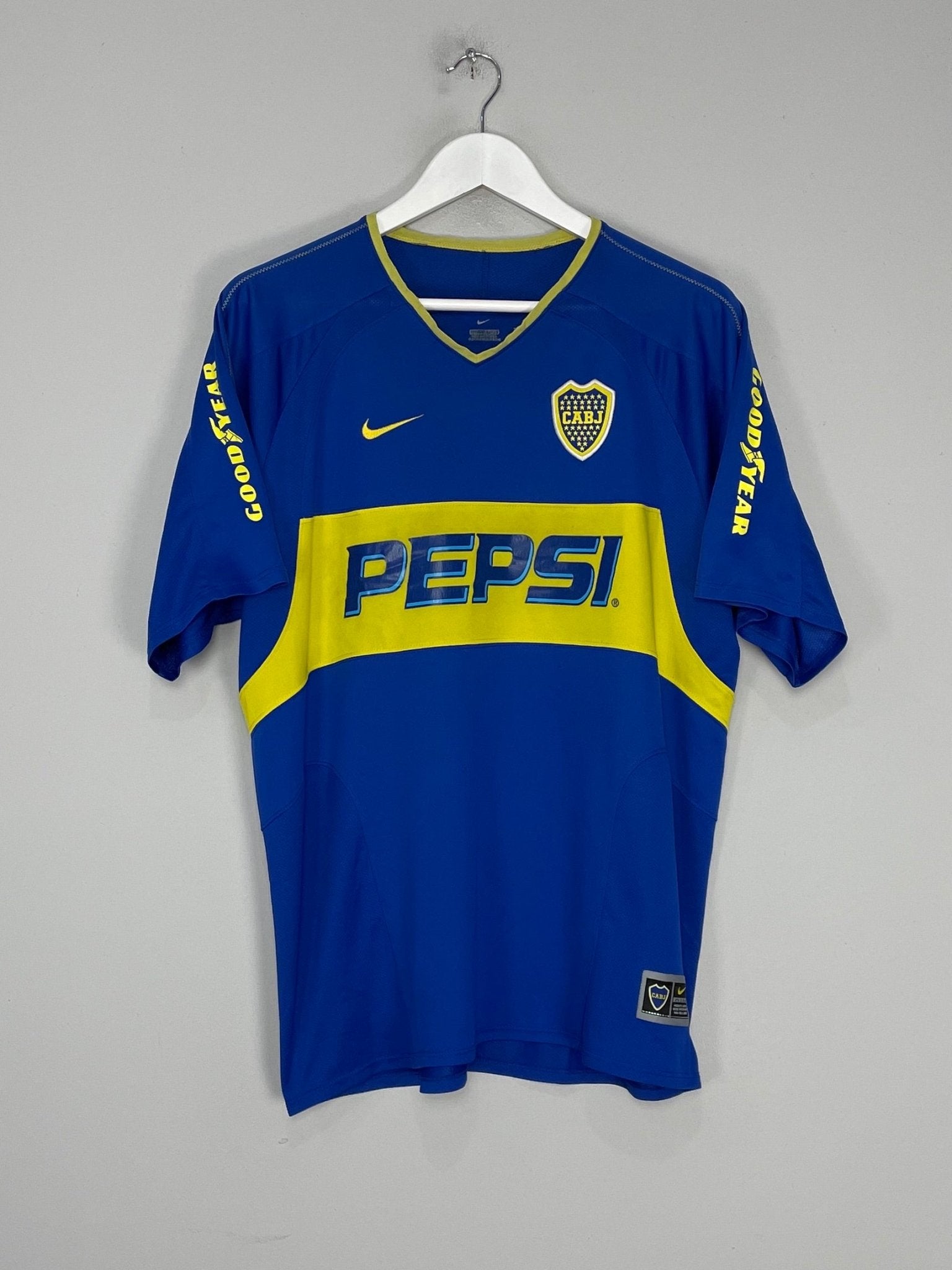 Shop 2003/04 BOCA JUNIORS TEVEZ #11 HOME SHIRT (L) NIKE, classic football shirts, vintage football shirts & retro soccer jerseys at Cult Kits