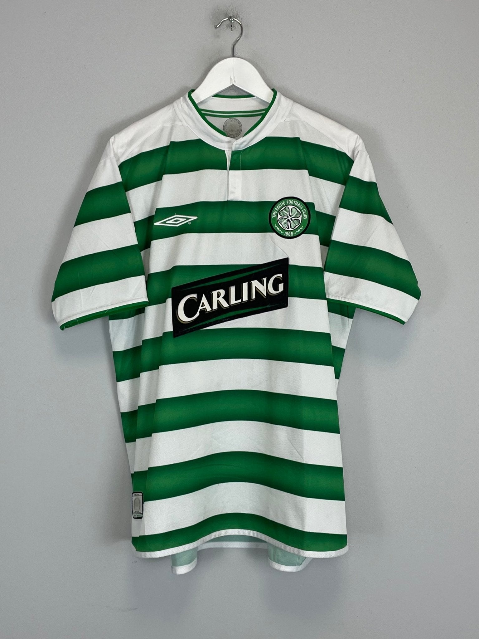 Shop 2003/04 CELTIC LARSSON #7 HOME SHIRT (L) UMBRO, classic football shirts, vintage football shirts & retro soccer jerseys at Cult Kits