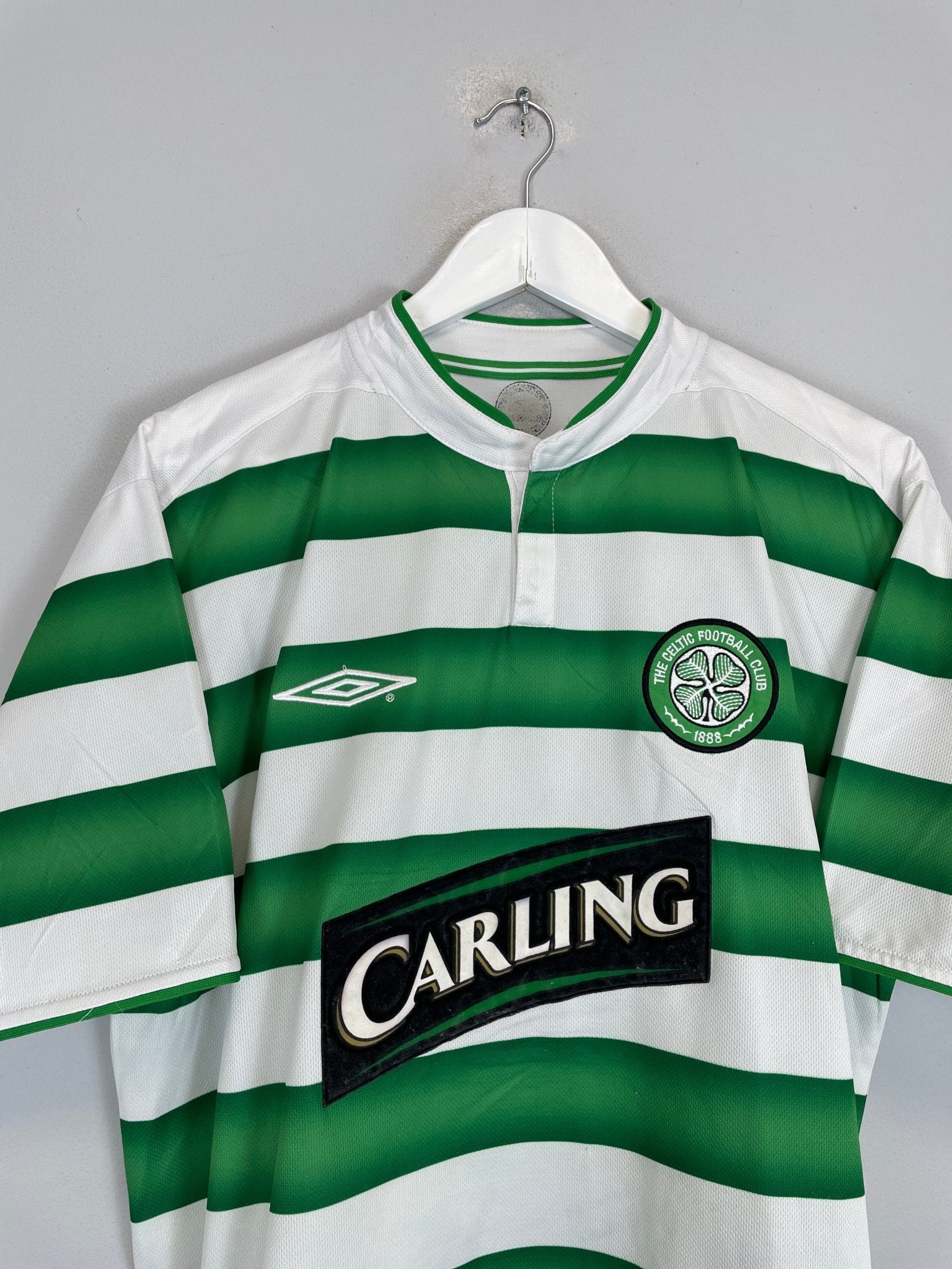 Shop 2003/04 CELTIC LARSSON #7 HOME SHIRT (L) UMBRO, classic football shirts, vintage football shirts & retro soccer jerseys at Cult Kits