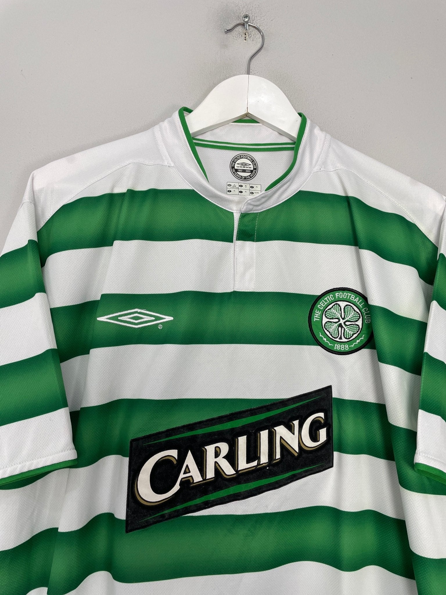 Shop 2003/04 CELTIC LARSSON #7 HOME SHIRT (XL) UMBRO, classic football shirts, vintage football shirts & retro soccer jerseys at Cult Kits