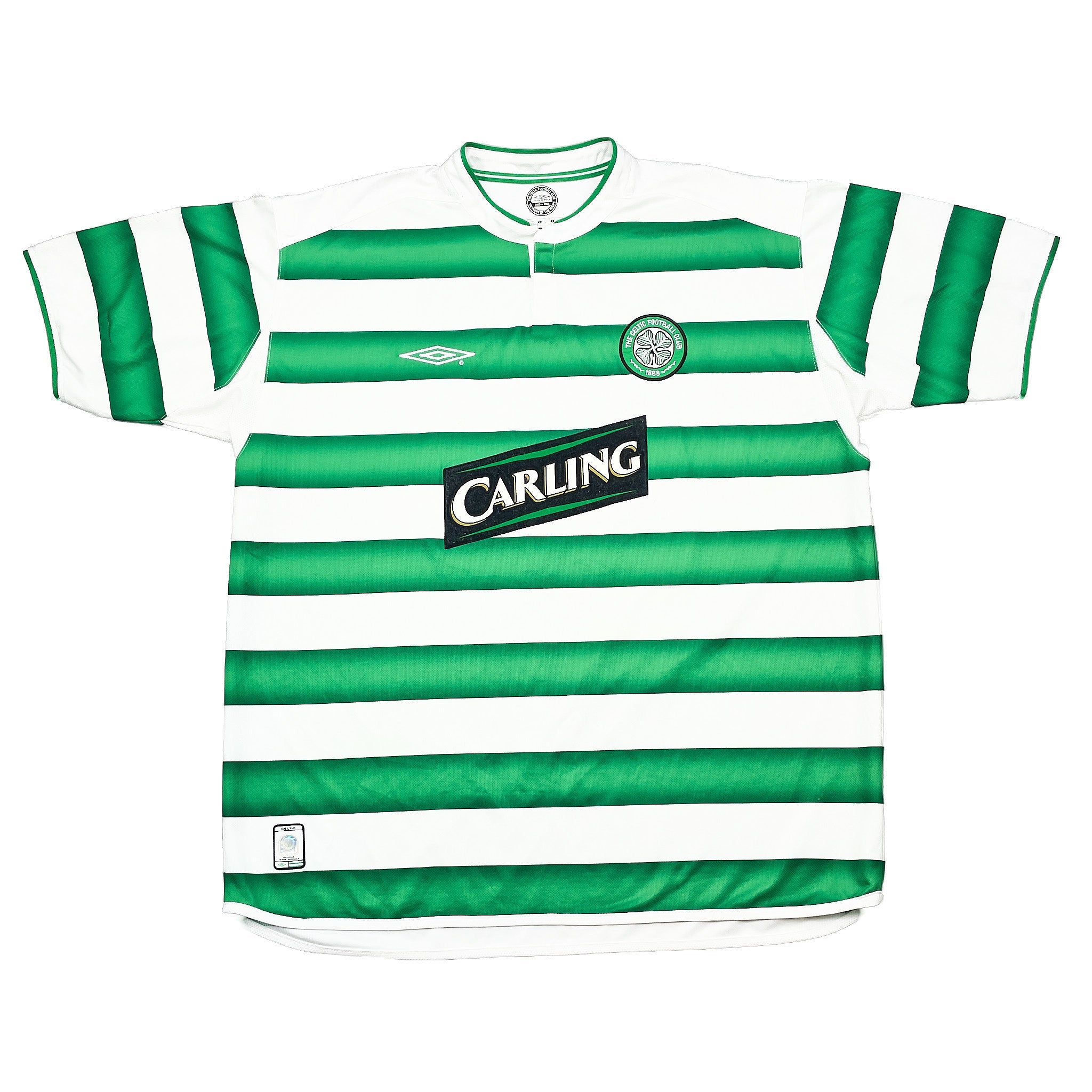 Buy 2003/04 CELTIC LAURSEN 16 *MATCH WORN VS MANCHESTER UNITED* HOME SHIRT (XXL) UMBRO ~ Free worldwide shipping available ~ Authentic Vintage Football Shirts from Cult Kits