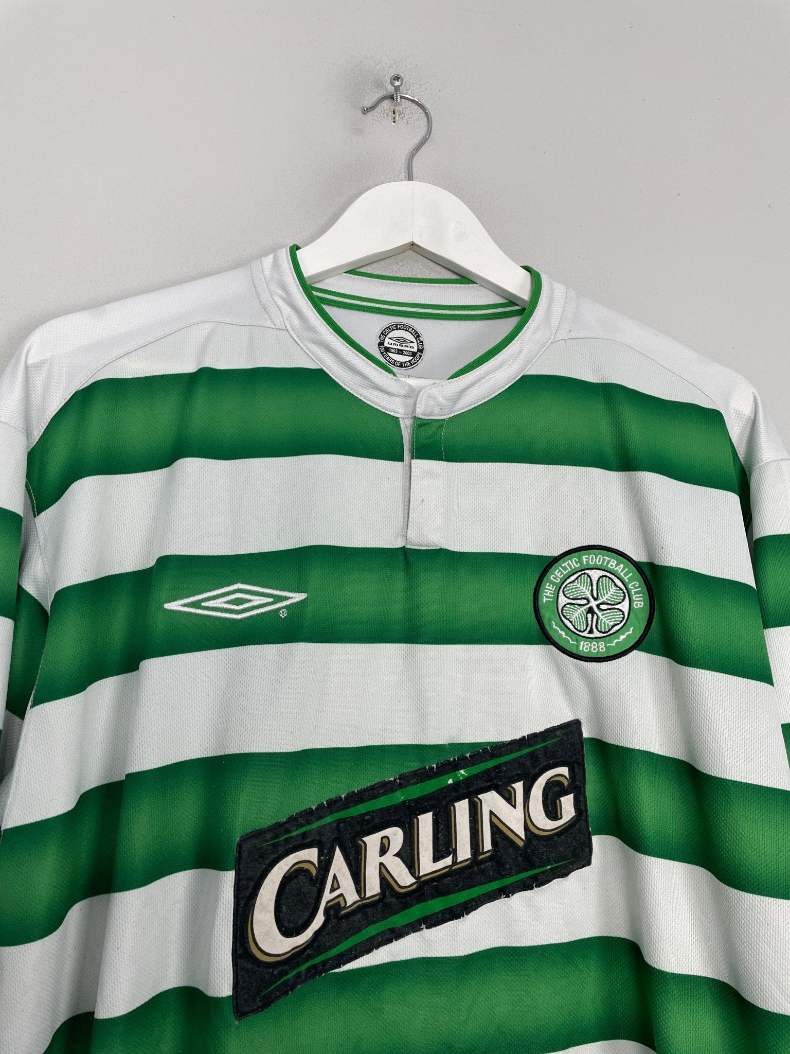Shop 2003/04 CELTIC L/S HOME SHIRT (XL) UMBRO, classic football shirts, vintage football shirts & retro soccer jerseys at Cult Kits