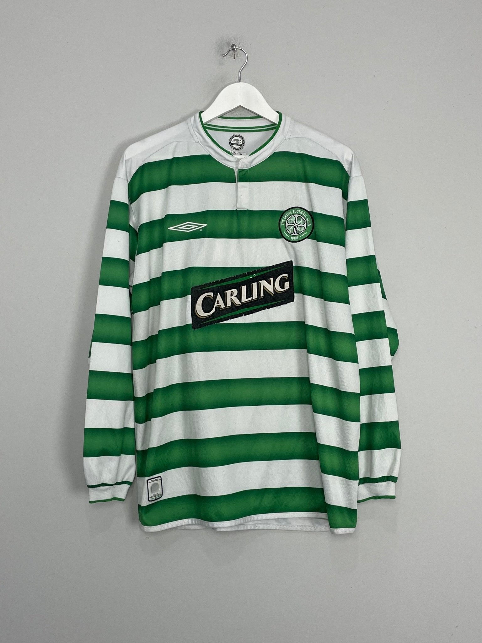 Shop 2003/04 CELTIC L/S HOME SHIRT (XL) UMBRO, classic football shirts, vintage football shirts & retro soccer jerseys at Cult Kits