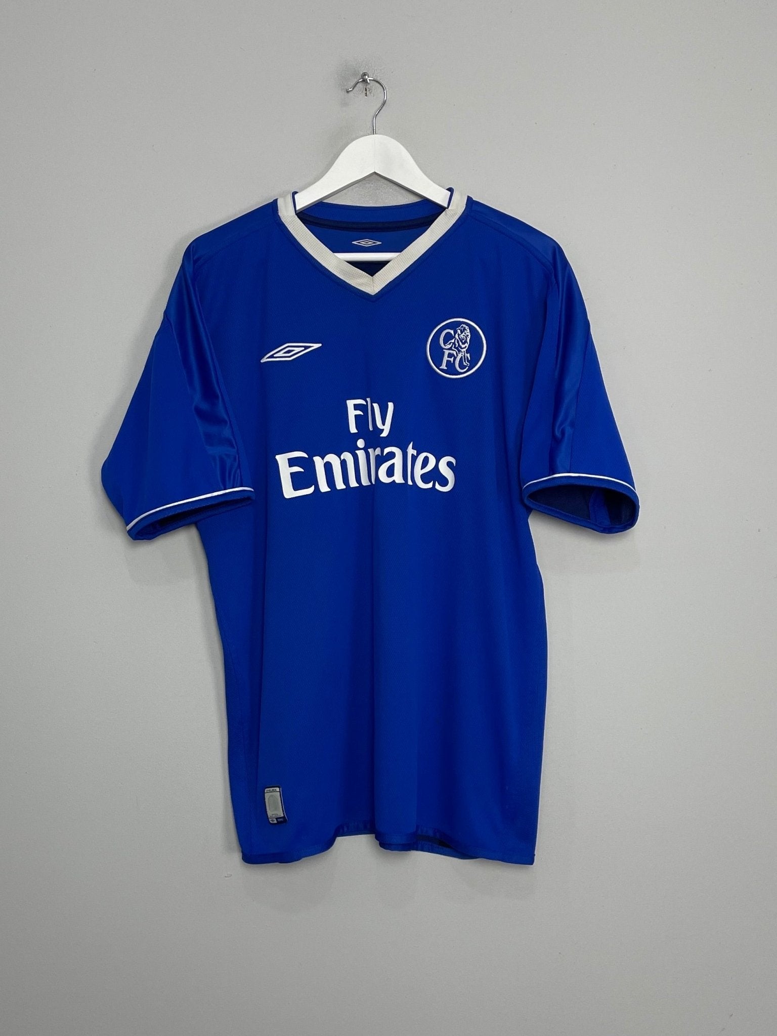 Shop 2003/04 CHELSEA DROGBA #15 HOME SHIRT (L) UMBRO, classic football shirts, vintage football shirts & retro soccer jerseys at Cult Kits