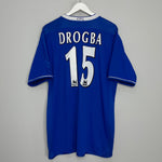 Shop 2003/04 CHELSEA DROGBA #15 HOME SHIRT (XL) UMBRO, classic football shirts, vintage football shirts & retro soccer jerseys at Cult Kits