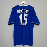 Shop 2003/04 CHELSEA DROGBA #15 HOME SHIRT (XL) UMBRO, classic football shirts, vintage football shirts & retro soccer jerseys at Cult Kits