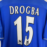 Shop 2003/04 CHELSEA DROGBA #15 HOME SHIRT (XL) UMBRO, classic football shirts, vintage football shirts & retro soccer jerseys at Cult Kits