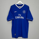 Shop 2003/04 CHELSEA DROGBA #15 HOME SHIRT (XL) UMBRO, classic football shirts, vintage football shirts & retro soccer jerseys at Cult Kits