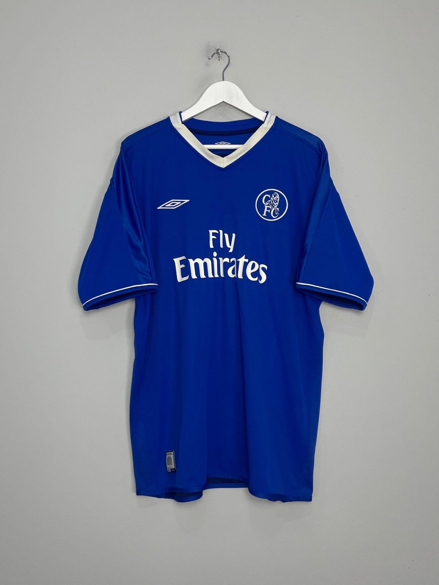 Shop 2003/04 CHELSEA DROGBA #15 HOME SHIRT (XL) UMBRO, classic football shirts, vintage football shirts & retro soccer jerseys at Cult Kits