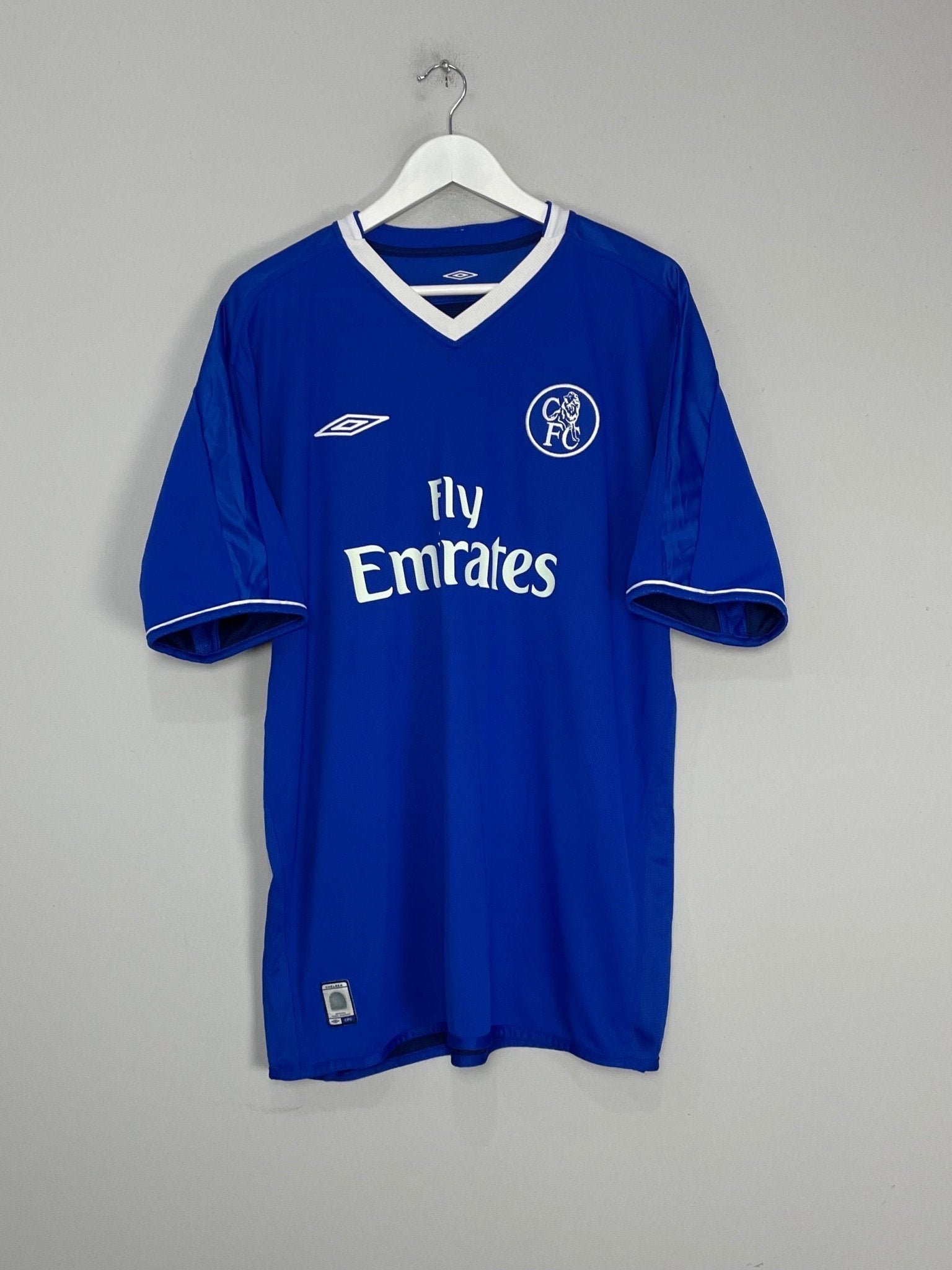 Shop 2003/04 CHELSEA DROGBA #15 HOME SHIRT (XL) UMBRO, classic football shirts, vintage football shirts & retro soccer jerseys at Cult Kits