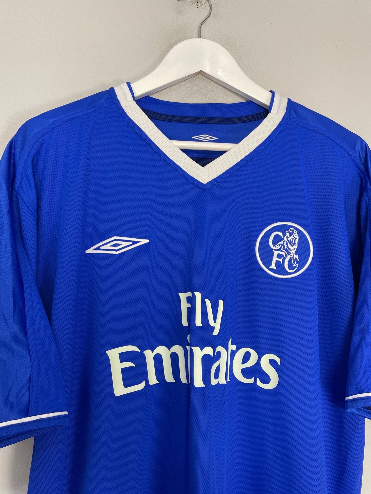 Shop 2003/04 CHELSEA DROGBA #15 HOME SHIRT (XL) UMBRO, classic football shirts, vintage football shirts & retro soccer jerseys at Cult Kits