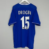 Shop 2003/04 CHELSEA DROGBA #15 HOME SHIRT (XL) UMBRO, classic football shirts, vintage football shirts & retro soccer jerseys at Cult Kits