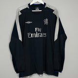 Shop 2003/04 CHELSEA DROGBA #15 L/S THIRD SHIRT (XXL) UMBRO, classic football shirts, vintage football shirts & retro soccer jerseys at Cult Kits